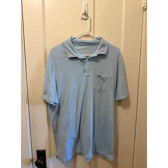 Vineyard Vines Other - Vineyard Vines Mens Edgartown Polo Shirt Light Blue Pima Cotton Blend Large